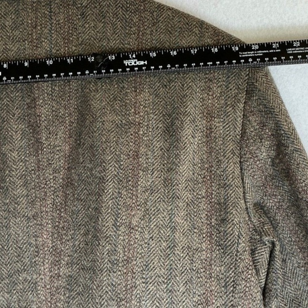 Imperial by Haggar Blazer Mens 46L Brown Wool Herringbone Striped Sport Coat - Picture 9 of 11